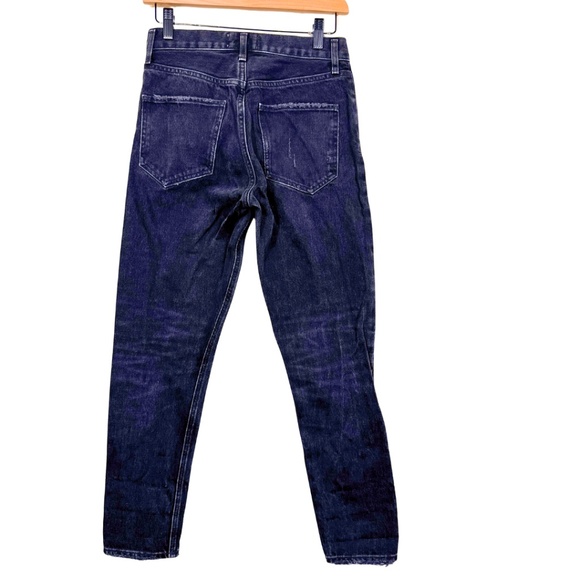 AGOLDE Premium High Rise Skinny Jeans Black Destroyed Hem Button Fly Size 24 - Picture 2 of 16